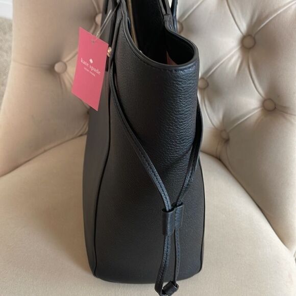 Kate Spade Pebbled Leather Large Tote Bag Black - Picture 4 of 12